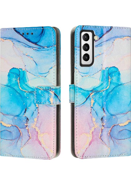 Samsung Galaxy S22 Toka Flap Kart Ekleme Boyalı Mermer Için Kılıf (Yurt Dışından)