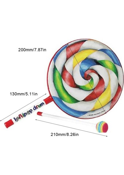 Gökkuşağı Darbe Lolipop Davul Orff Müzik Aleti Çocuk Müzik Perküsyon Oyuncak Anaokulu Erken Öğretim Yardımcıları (Yurt Dışından)