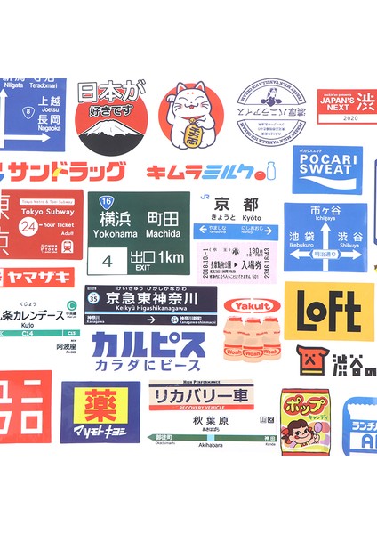 31 Adet/grup Japon Logo Çıkartmaları Dizüstü Buzdolabı Telefon Kaykay Bavul Etiketi (Yurt Dışından) fırsatları