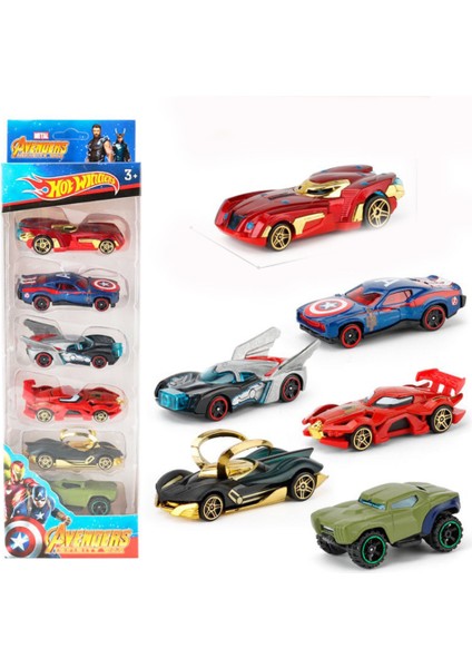 6 Adet Tekerlekler Batman Batmobile Devriye Avengers Justice League Araba Modeli Oyuncak Araç Döküm Hediye Koleksiyonu (Yurt Dışından)