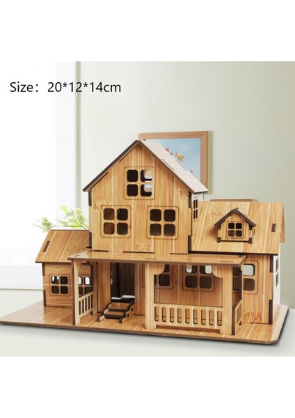 3D Ahşap Yapboz Yapboz Mimari Dıy Ev Villa Çocuk Erkek Kız Eğitici (Yurt Dışından)