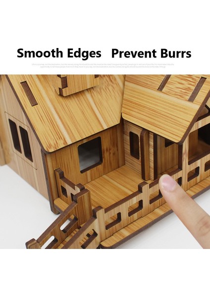 3D Ahşap Yapboz Yapboz Mimari Dıy Ev Villa Çocuk Erkek Kız Eğitici (Yurt Dışından)