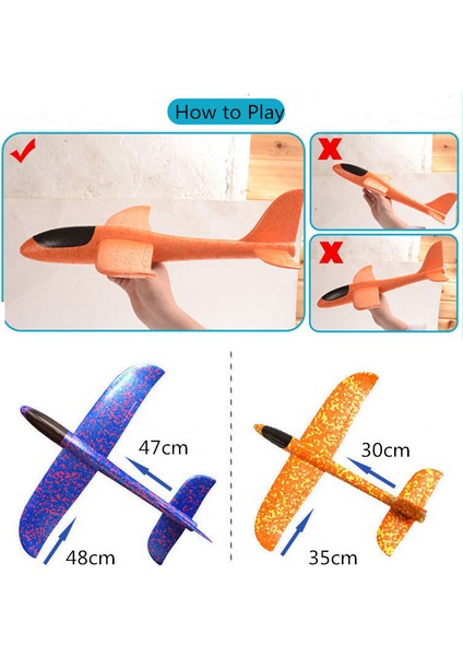 1 ADET-48CM Büyük LED Flaş Köpük Uçak Planör El Atmak Işık-Ataletsel Uçak Eğlenceli Çocuk Oyuncakları Çocuklar Için Hediye-Rastgele Renk (Yurt Dışından)