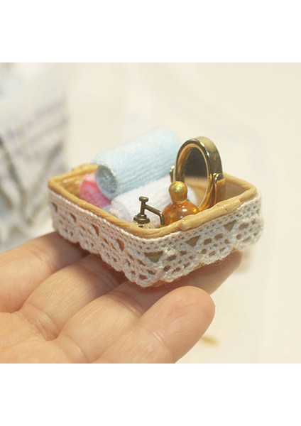 Takım 1:12 Dollhouse Banyo Malzemeleri Sepetleri Minyatür Aksesuarlar Tuvalet Malzemeleri (Yurt Dışından) modelleri