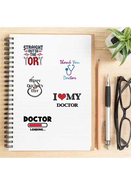 50 Adet Sevimli Profesyonel Doktor Iskelet Graffiti Etiket Bavul Dizüstü Çıkartması Podazz (Yurt Dışından)