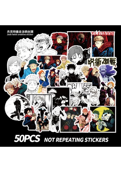 50 Adet Jujutsu Kaisen Anime Graffiti Çıkartmalar Dizüstü Kaykay Bisiklet Kaskı Bagaj Motosiklet Su Geçirmez Çıkartması Oyuncak (Yurt Dışından)