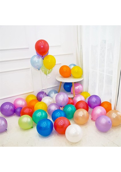 100 Adet Çok Renkli Yuvarlak Inci Balonlar Mini Parlak Gökkuşağı Lateks Balon Balon Bebek Doğum Günü Düğün Mezuniyet Dekor Için (Yurt Dışından)