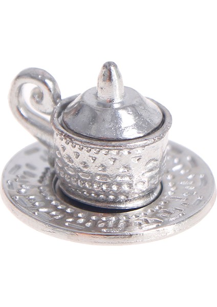 10 Adet 1/12 Dollhouse Minyatür Gümüş Metal Çay Kahve Tepsisi Sofra Seti (Yurt Dışından)