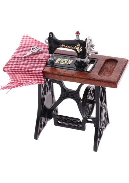 1:12 Dollhouse Mini Mobilya Dikiş Makinesi Bebek Evi Dekor Için Makaslı (Yurt Dışından)