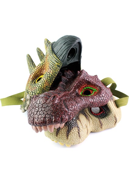 Greenhome Korkunç Rex Triceratops Dinozor Lateks Yüz Maskesi Cadılar Bayramı Cosplay Parti Malzemeleri (Yurt Dışından)