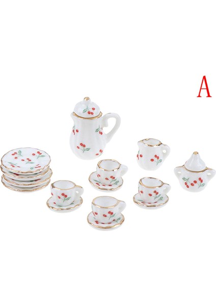 1:12 Minyatür 15 Adet Porselen Çay Bardağı Seti Chintz Çiçek Sofra Mutfak (Yurt Dışından)