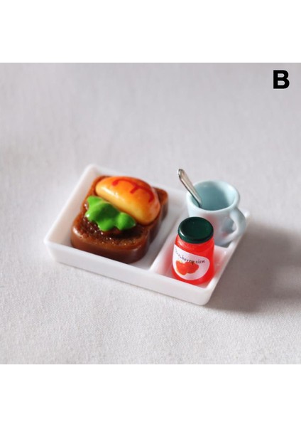 5 Adet/takım Dollhouse Ekmek Reçeli Yemek Tabağı Bardak Kaşık Mutfak Aksesuarları (Yurt Dışından)