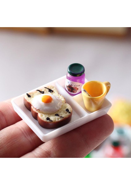 5 Adet/takım Dollhouse Ekmek Reçeli Yemek Tabağı Bardak Kaşık Mutfak Aksesuarları (Yurt Dışından)