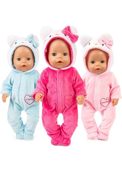 1 Adet Sevimli 43CM Bebek Yeni Bebek Oyuncak Bebek Giysileri Aksesuarları Yeniden Doğmuş Bebek Peluş Tulum (Yurt Dışından)