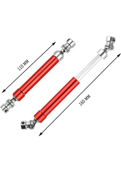 Adet Metal Cvd Tahrik Mili 110-160MM 1/10 Rc Kaya Paleti Eksenel SCX10 90046 Traxxas Trx4, Galaktik (Yurt Dışından) fiyatları