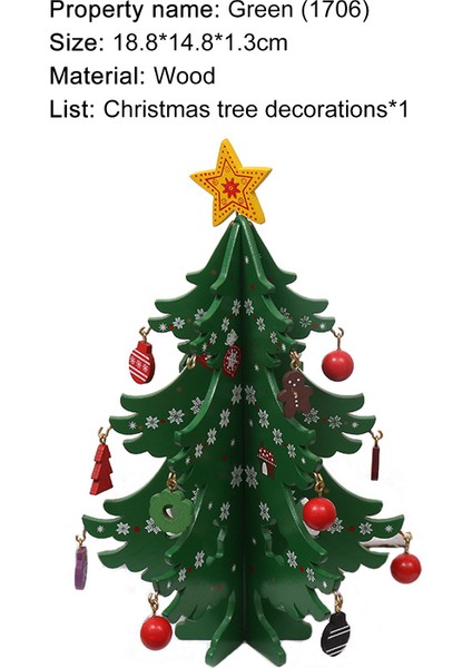 Noel Ağacı Dekoru Şenlikli Noel Ağacı Dekorasyonu Ahşap Model (Yurt Dışından)