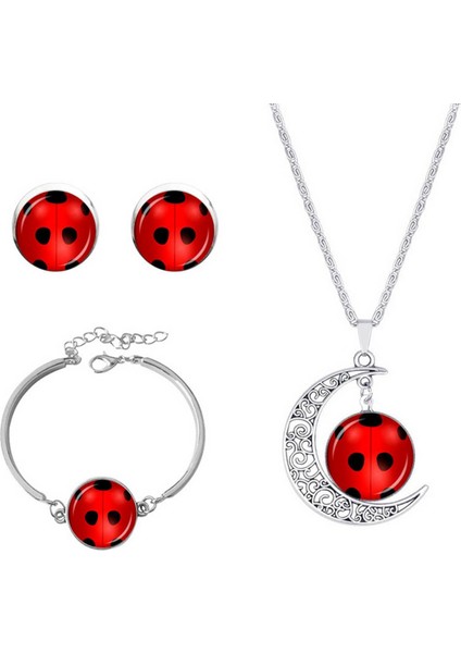 Qiunery Mucizevi Uğur Böceği Yüzük Cosplay Sahne Aksesuarları 3'lü Bir Set (Yurt Dışından)