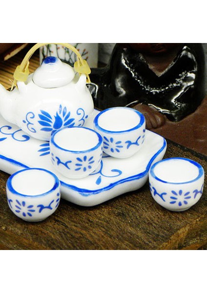6 Adet/takım Dollhouse Çay Seti Çok Fonksiyonlu Yeniden Kullanılabilir Ölçekli 1:12 Bebek Evi Minyatür Porselen Çay Bardağı Seti Dıy Oyuncaklar Için (Yurt Dışından)