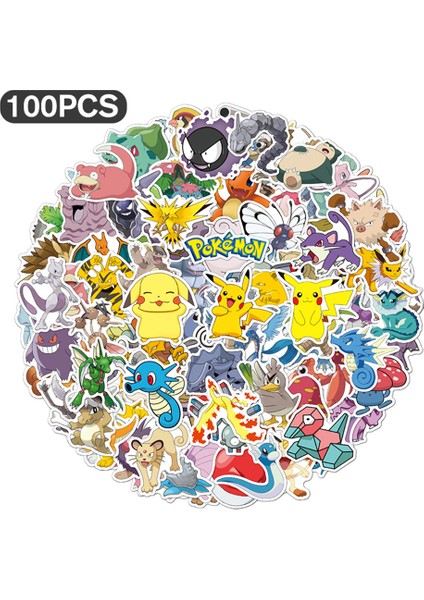 100 Adet Pokemon Pikachu Anime Karikatür Figürü Scooter Bisiklet Karışık Çıkartmalar Yeni (Yurt Dışından)