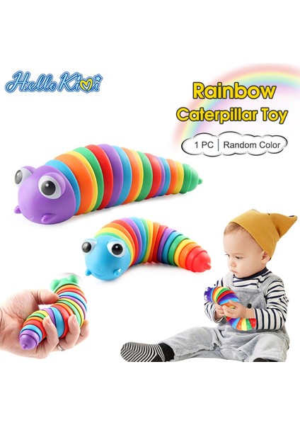 Hellokimi Duyusal Bebek Oyuncakları Gökkuşağı Büküm Tırtıl Interaktif Çok Renkli Bebek Emekleme Oyuncakları Erkek Kız Için 6 Aydan Fazla (Yurt Dışından)