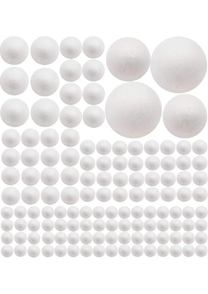 130 Paket Craft Köpük Topları, 1-4 Inç Dahil 7 Boyut, Polistiren Pürüzsüz Yuvarlak Toplar, Sanat ve El Sanatları Için Köpük Toplar (Yurt Dışından)