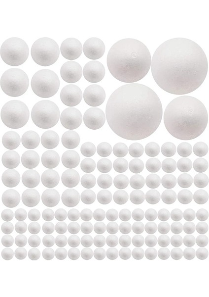 130 Paket Craft Köpük Topları, 1-4 Inç Dahil 7 Boyut, Polistiren Pürüzsüz Yuvarlak Toplar, Sanat ve El Sanatları Için Köpük Toplar (Yurt Dışından) fiyatları