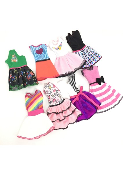 Yfashion Doll'un Moda Kıyafet Seti Günlük Tek Parça Elbise Bebek Stili Rastgele Stil: Bir Set Için 8 Adet Yükseklik: 29CM (Yurt Dışından)