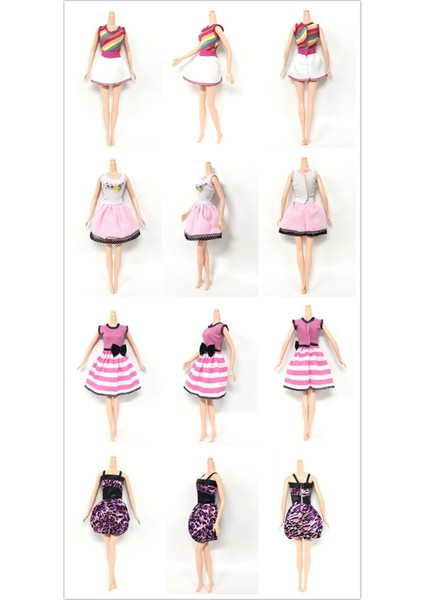Yfashion Doll'un Moda Kıyafet Seti Günlük Tek Parça Elbise Bebek Stili Rastgele Stil: Bir Set Için 8 Adet Yükseklik: 29CM (Yurt Dışından)