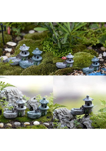 Mini Retro Gölet Kulesi Reçine Zanaat Peri Bahçe Dekor Figürler Oyuncaklar Dıy Minyatürleri Teraryum Mikro Peyzaj Ev Süsleri (Yurt Dışından)