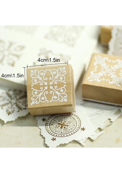 12 Adet Ahşap Pullar Çiçek Desenli Daireler ve Kareler Dekoratif Kauçuk Ahşap Dıy Craft Kartı ve Scrapbooking Için (Yurt Dışından)