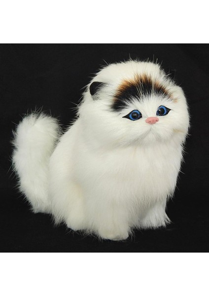 Peluş Simülasyon Kedi Elektronik Evcil Hayvan Bebek Taklit Hayvan Oyuncak Miyav Ses Fonksiyonu ile Çocuk Sevimli Evcil Hayvan Oyuncak Modeli Noel Hediyesi (Yurt Dışından)