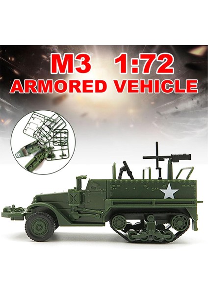 1:72 M3 Yarım Parça Zırhlı Araç Kendinden Montajlı Askeri Model Oyuncak Araba Hediye Yeni (Yurt Dışından)