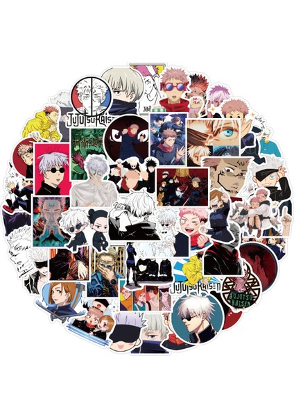 50 Adet Anime Jujutsu Kaisen Graffiti Su Geçirmez Çıkartmalar Motosiklet Kask Için Dizüstü Bagaj (Yurt Dışından)