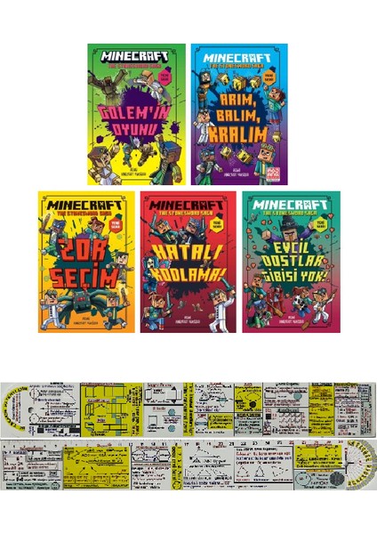 Minecraft Stonesword Saga 5 Kitap Set Golem'in Oyunu (Matematik Öğreten Cetvel)