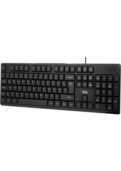 Trıo TRK100 USB Kablolu Klavye, Kablolu Türkçe Q Klavye