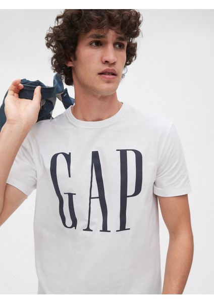 Erkek Beyaz Gap Logo Kısa Kollu T-Shirt fiyatları