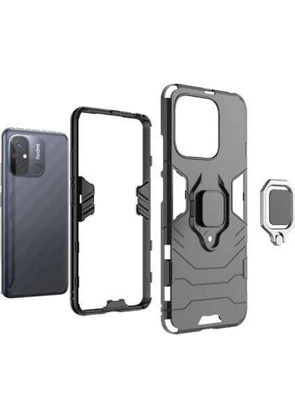 Xiaomi Redmi 12C Askeri Damla Koruma Kickstand Darbeye (Yurt Dışından)