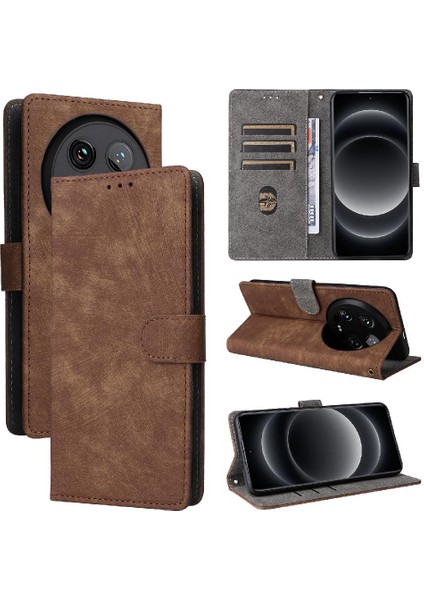 Xiaomi 14 Ultra Manyetik Kapatma Rfıd Engelleme Pu Deri Flip Case (Yurt Dışından)