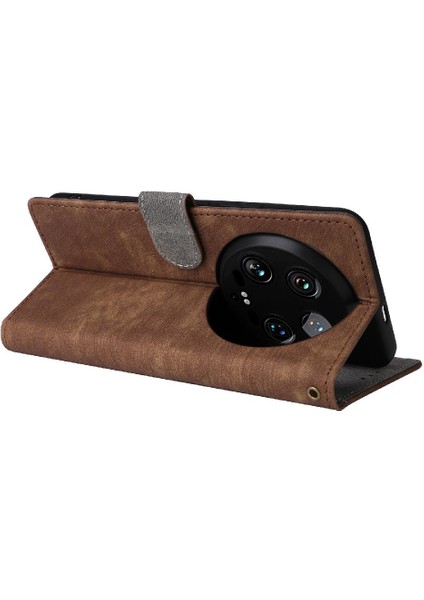 Xiaomi 14 Ultra Manyetik Kapatma Rfıd Engelleme Pu Deri Flip Case (Yurt Dışından)