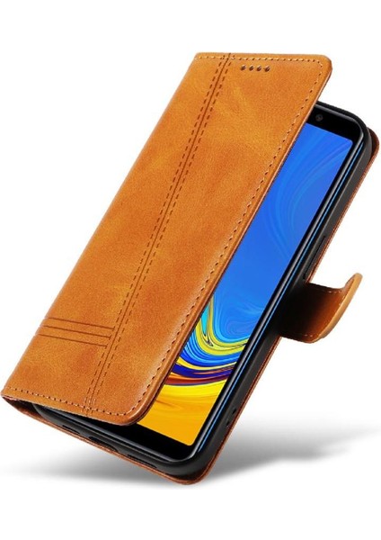 Samsung Galaxy A7 Için Filp Durumda 2018 Preslenmiş Pu Deri Ayrılabilir Siyah (Yurt Dışından)