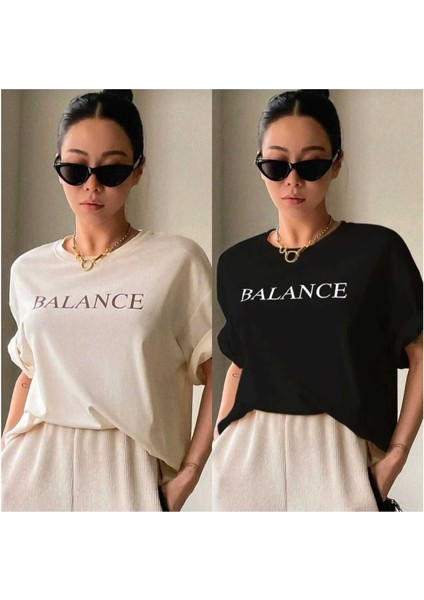 Kadın 2'li 3'lü Basic Baskılı/baskısız Ünisex Salaş Oversize Boyfirend T-Shirt