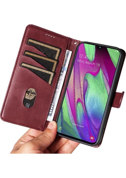 Samsung Galaxy A40 Preslenmiş Pu Deri Için Filp Durumda Ayrılabilir Siyah ile (Yurt Dışından) fiyatları