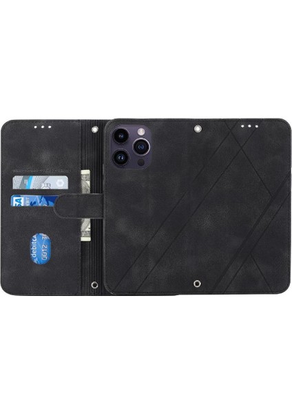 IPhone 16 Için Filp Durumda Pro Max Kickstand Pu Deri Kayış Kredi Kartı (Yurt Dışından) modelleri