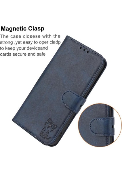 IPhone 16 Için Cüzdan Durumda Pro Max Kabartmalı Kart Tutucu Tüm Yuvarlak Kickstand (Yurt Dışından)