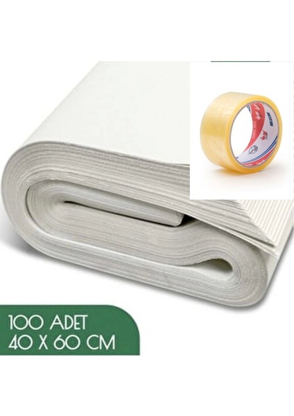 40X60 Tabak - Bardak Eşya Sarma Taşıma Taşınma Paketleme Kağıdı 100 Adet - Koli Bandı Hediye