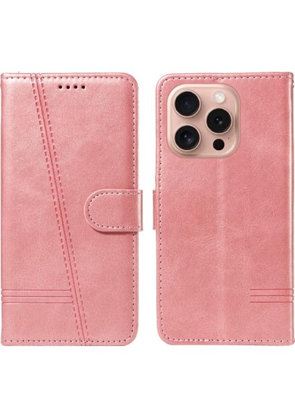 Kredi Kartı Yuvası Siyah ile IPhone 16 Pro Cüzdan Telefon Kılıfı Için Filp Durumda (Yurt Dışından)