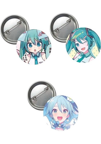 Hatsune Miku Pjsekai Project Sekai Colorful Anime Buton Rozet 3 Adet 44 mm