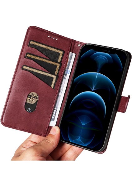 Kredi Kartı Yuvası ile IPhone 12/12 Pro Için Filp Durumda Cüzdan Telefon Kılıfı Pu (Yurt Dışından) modelleri