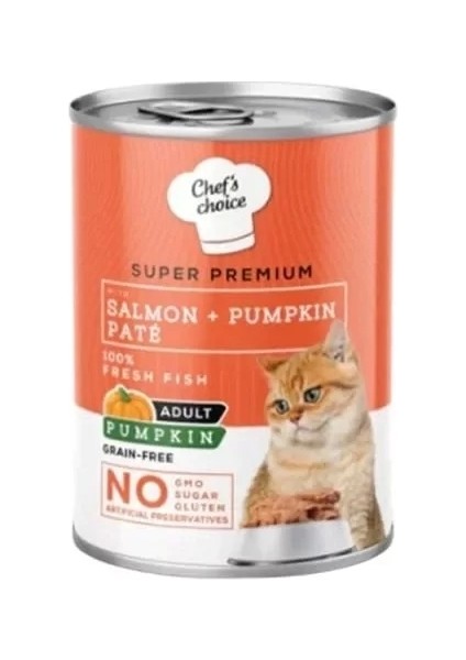 Somonlu ve Balkabaklı Tahılsız Ezme Yetişkin Konserve Kedi Maması 400 gr