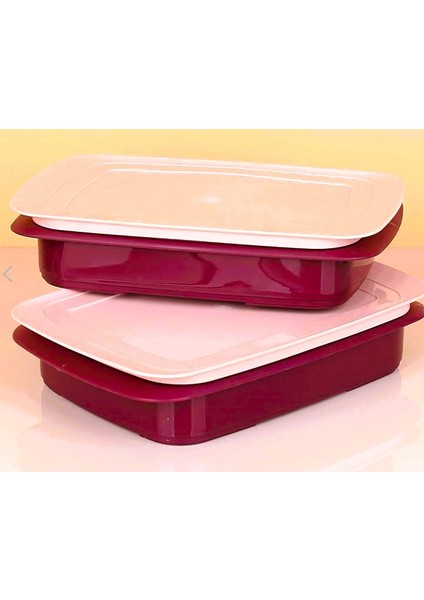 2'Lİ SAKLAMA KABI ORGANIZER DÜZ ve BÖLMELİ 1350 ML.